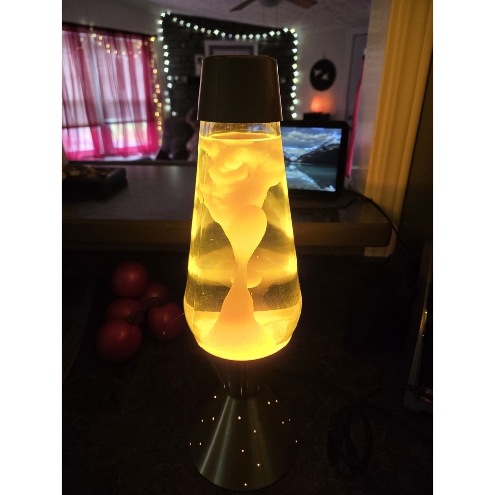 Vintage Lava Lite Lava Lamp - Starlight Series Base - Yellow Wax + Clear Liquid